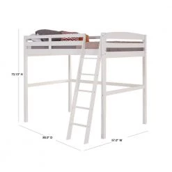 Tribeca White Full Size High Loft Bed by Camaflexi -Camaflexi Shop white camaflexi loft beds t1403f 40 1000