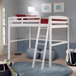 Tribeca White Full Size High Loft Bed by Camaflexi -Camaflexi Shop white camaflexi loft beds t1403f a0 1000