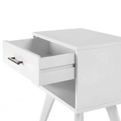 Mid Century Modern One Drawer White Nighstand 25.4" X 19.6" X 13.75" by Camaflexi 18 Mid Century Modern One Drawer White Nighstand 25.4" X 19.6" X 13.75" by Camaflexi -Camaflexi Shop white camaflexi nightstands mdn03 44 1000