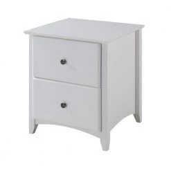 Shaker 2-Drawer White Style Night Stand by Camaflexi
