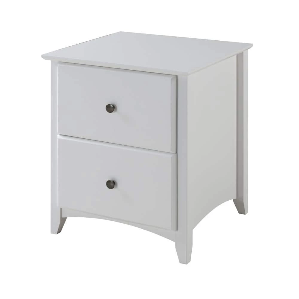 Shaker 2-Drawer White Style Night Stand by Camaflexi 3 Shaker 2-Drawer White Style Night Stand by Camaflexi