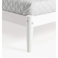 Mid-Century Modern White Twin Size Slatted Headboard Platform Bed by Camaflexi -Camaflexi Shop white camaflexi platform beds md103 44 1000