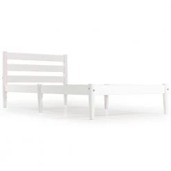 Mid-Century Modern White Twin Size Slatted Headboard Platform Bed by Camaflexi -Camaflexi Shop white camaflexi platform beds md103 4f 1000