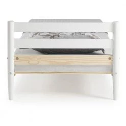 Mid-Century Modern White Twin Size Slatted Headboard Platform Bed by Camaflexi -Camaflexi Shop white camaflexi platform beds md103 66 1000