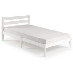 Mid-Century Modern White Twin Size Slatted Headboard Platform Bed by Camaflexi -Camaflexi Shop white camaflexi platform beds md103 c3 1000