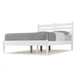 Mid-Century White King Size Slat Headboard Platform Bed by Camaflexi -Camaflexi Shop white camaflexi platform beds md1603 40 1000