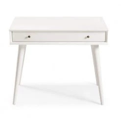Mid-Century 1-Drawer White Desk by Camaflexi
