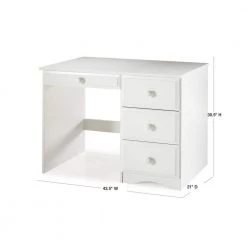 44 in. Rectangular White 4 Drawer Writing Desk with Solid Wood Material by Camaflexi 10 44 in. Rectangular White 4 Drawer Writing Desk with Solid Wood Material by Camaflexi -Camaflexi Shop white camaflexi writing desks 41123 40 1000