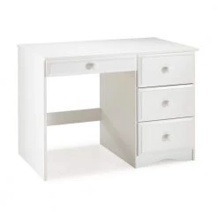 44 in. Rectangular White 4 Drawer Writing Desk with Solid Wood Material by Camaflexi