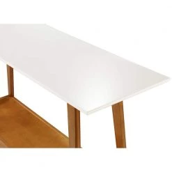 Mid Century Modern 48 in White/Castanho Rectangular Wood Console Table with Solid Wood Base by Camaflexi -Camaflexi Shop white castanho camaflexi console tables md23212 a0 1000