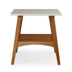 Mid Century Modern 22 in. Castanho / White Square Engineered Wood Top End Table with Solid Base by Camaflexi 14 Mid Century Modern 22 in. Castanho / White Square Engineered Wood Top End Table with Solid Base by Camaflexi -Camaflexi Shop white castanho camaflexi end side tables md23112 c3 1000