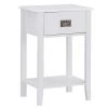 Tall Nightstand, Bedside Table with 1 Drawers and Storage Shelf, Industrial End Table， 23.6"H X 11.8"W X 15.7"L, White by VECELO -Camaflexi Shop white vecelo nightstands khd hd ns13 whe 64 1000