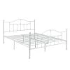 Queen Size Victorian Style Metal Bed Frame with Headboard, Mattress Foundation, Under Bed Storage, 60" W, White by VECELO