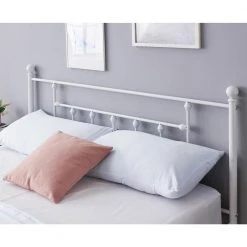 60 in. W White Queen size Classic Metal Platform Bed Frame with Victorian Style Iron-Art Headboard/Footboard Storage by VECELO 17 60 in. W White Queen size Classic Metal Platform Bed Frame with Victorian Style Iron-Art Headboard/Footboard Storage by VECELO -Camaflexi Shop white vecelo platform beds khd yt q01 white fa 1000